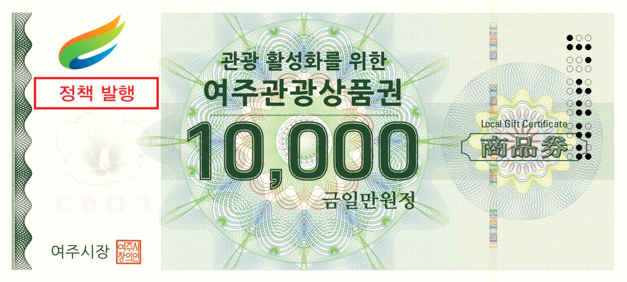 관광 활성화를 위한 여주관광상품권 10,000